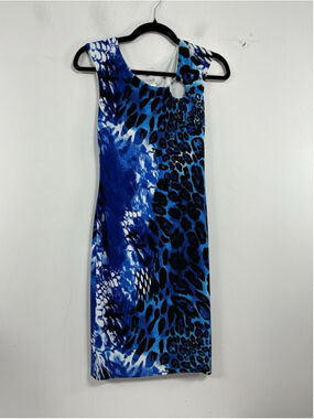 Womans Cache Sleeveless Pullover Lined Bodycon Dress Size 2 Animal Print